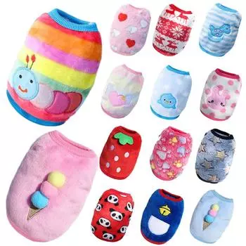 Мягкая флисовая одежда для собак маленьких собак кошек пальто куртки жилет зимняя теплая милая одежда для домашних животных одежда свитер костюм XXS for 0.5-1 kg