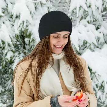 Мягкая флисовая шапка для бега/женщин для велоспорта, катания на лыжах, пешего туризма blue