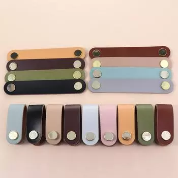 Мягкая фурнитура для кухонного шкафа, ящика, ручки для дверей, ручки для мебели, кожаные ручки S зелёный