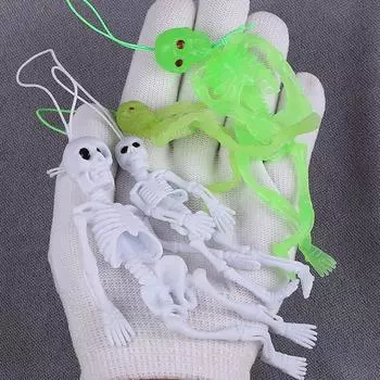 Мягкая гелевая белая модель черепа: Хэллоуин Фестиваль призраков Человеческие кости Страшный реквизит и игрушки для розыгрышей small bone man синий