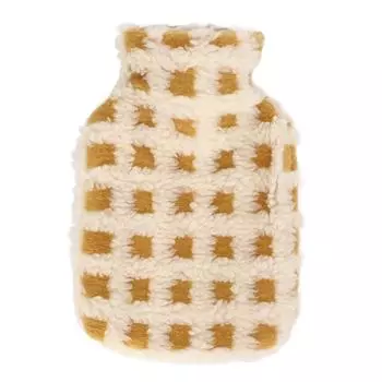 Мягкая грелка для воды 1000 мл, не ожоговая, с плюшевым чехлом для путешествий и дома бежевый