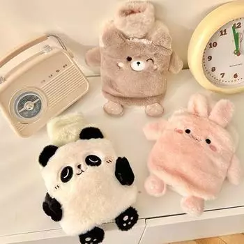 Мягкая грелка с рисунком из мультфильма, грелка для живота, многоразовый водонагреватель для ног, зимняя теплая сумка из ткани Handbash