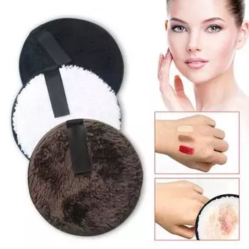 Мягкая губка Magic Makeup Remover Powder Puff Deep Cleaning Microfiber Cloth Pad чёрный