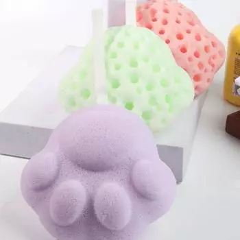 Мягкая губка с мультяшным кошачьим коготью Удобный шарик для ванны Детское мытье тела Детские игрушки для душа Товары для ванной Щетки для ванны