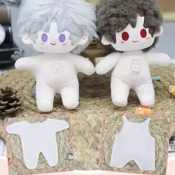 Мягкая хлопчатобумажная кукла из ткани с защитой от пятен, рубашка с рукавами телесного цвета, детская рубашка 20cm standing position-sleeved