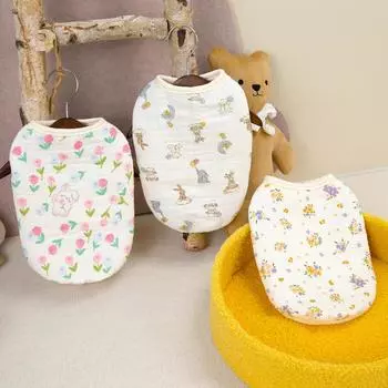 Мягкая хлопковая одежда для собак, теплый жилет для собак, милый принт, пальто для собак маленьких и средних пород, костюм для чихуахуа и йорка, товары для животных S