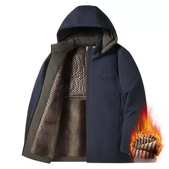 Мягкая хлопковая одежда со съемным капюшоном зимняя молодежная мужская хлопковая одежда для мужчин M чёрный