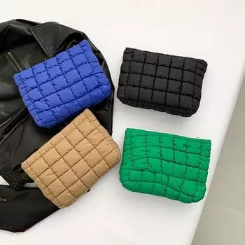 Мягкая хлопковая сумка, большие сумки-конверты, милая женская сумочка для макияжа хаки