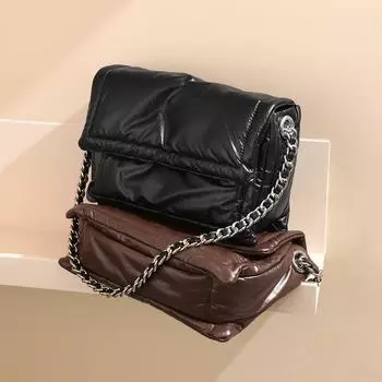 Мягкая и клейкая сумка для тостов, большая вместимость, высококачественное ощущение, сумка-тоут с цепочкой подмышкой, женская сумка через плечо на одно плечо чёрный