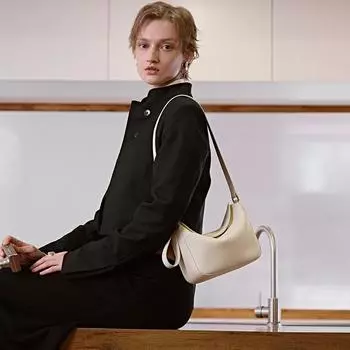 Мягкая и ленивая сумка-тоут, модная универсальная иностранная кожаная сумка-подмышка с узором личи на одно плечо для женщин