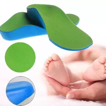Мягкая и удобная детская ортопедическая стелька для ног XO, массажная стелька для плоской стопы, мягкая спортивная стелька для обуви 17CM зелёный
