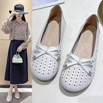 Мягкая и удобная рабочая обувь для женщин 2024 года, легкая и удобная женская обувь на плоской подошве без застежек Zapatos De Mujer 35
