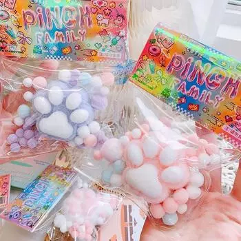 Мягкая игрушка-антистресс «кошачья лапка» ручной работы Mochi Slow Rebound Fidget Toys, подарок на день рождения фиолетовый