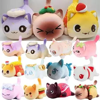Мягкая игрушка Aphmau Meows Cat, мягкие куклы Meemeow, пончик, кот, кавайный французский сыр, фритюрница, плюшевые игрушки, рождественские подарки