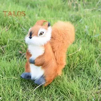 Мягкая игрушка белка, пушистая имитация белки, коллекционная настольная игрушка в виде белки для спальни, детской комнаты, декор игровой комнаты S