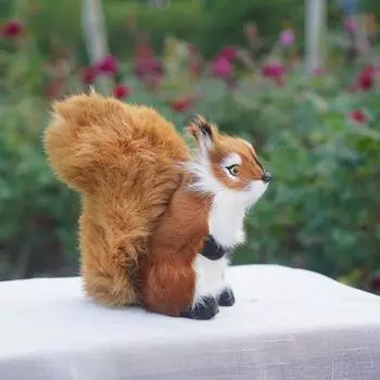 Мягкая игрушка белка Yousheng, пушистая имитация белки, коллекционная настольная игрушка в виде белки для спальни, детской комнаты, декор игровой комнаты S