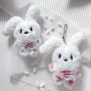 Мягкая игрушка-брелок в виде кролика из мультфильма, кукла-подвеска, брелок для ключей от машины, рюкзак, сумка, декор для детей, подарок