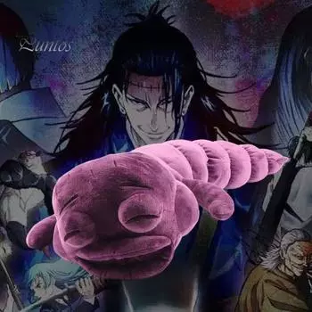 Мягкая игрушка червяк 80 см, мягкая игрушка дзюдзюцу, проклятая кукла, реквизит, вдохновленная аниме-сериалом, отличный подарок для поклонников аниме фиолетовый