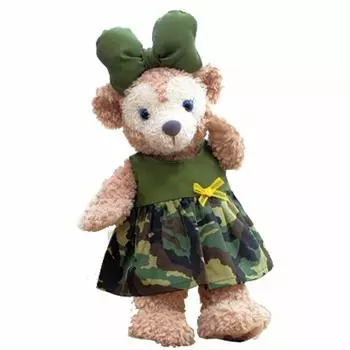 Мягкая игрушка Даффи Шеллими, костюм, одежда, нарядная одежда, размер 43 см, размер S, ручная работа, Disney Sea Bear, платье Duffy Shelliemy Cushucush 206S, камуфляж хаки