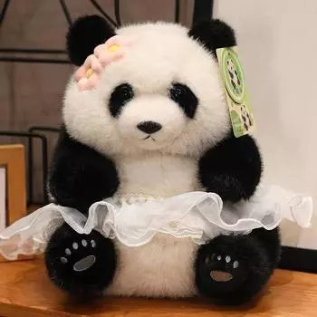 Мягкая игрушка «Детеныш гигантской панды» Национальное достояние Кукла-панда Цветочная кукла Подарок на день рождения 25Cm