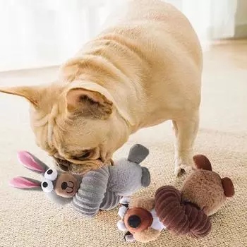 Мягкая игрушка для домашних животных, устойчивая к укусам, очищающая жевательная игрушка с изображением лисы, утки, кролика, плюша Fox