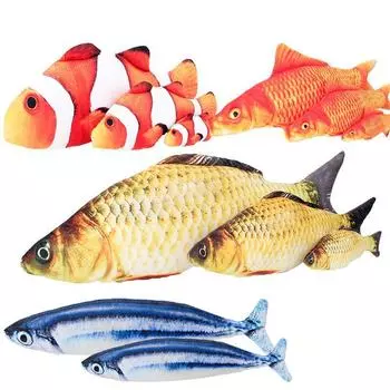 Мягкая игрушка для кошек «Рыба с кошачьей мятой» — жевательная имитация карася и сайры 18cm small, Crucian carp