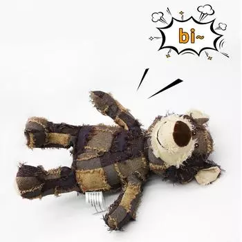 Мягкая игрушка для щенков в виде плюшевого медведя-нищего, устойчивая к укусам, для маленьких и средних собак, французских бульдогов, биглей, талисманов, аксессуаров As the picture