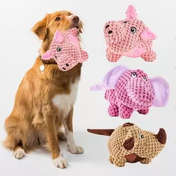 Мягкая игрушка для собак, интерактивная, неразрушимая игрушка для собак, мягкие игрушки, жесткие жевательные игрушки с пищалкой для маленьких и средних собак B