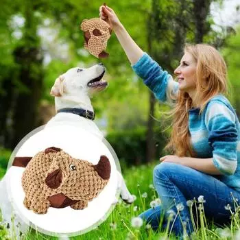 Мягкая игрушка для собак, интерактивная, неразрушимая игрушка для собак, мягкие игрушки, жесткие жевательные игрушки с пищалкой для маленьких и средних собак C