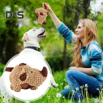 Мягкая игрушка для собак, интерактивная, неразрушимая игрушка для собак, мягкие игрушки, жесткие жевательные игрушки с пищалкой для маленьких и средних собак B