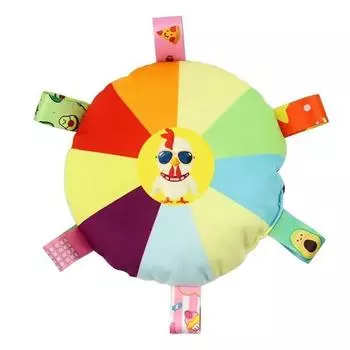 Мягкая игрушка для собак «Летающий диск», радужная плюшевая летающая тарелка, игрушка для домашних животных с колокольчиком, интерактивная игрушка для дрессировки щенков на свежем воздухе, для жевания, для маленьких, средних и больших собак A