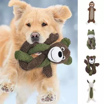 Мягкая игрушка для собак в виде медведя/ленивца/кролика/лягушки, игрушка для домашних животных со встроенным звуком, интерактивная игрушка для чистки зубов, жевательная игрушка для домашних животных sloth