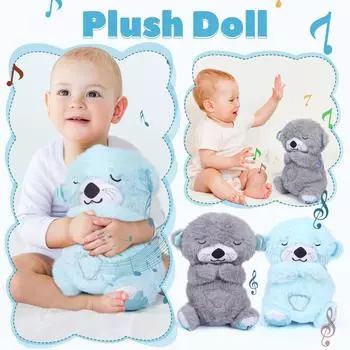 Мягкая игрушка для спящего животного с дыхательным движением и музыкой, плюшевая игрушка для сна, музыкальная шкатулка для спящего животного из плюша, игрушки для новорожденных One Size