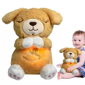 Мягкая игрушка для спящего животного с дыхательным движением и музыкой, плюшевая игрушка для сна, музыкальная шкатулка для спящего животного из плюша, игрушки для новорожденных One Size