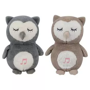 Мягкая игрушка для спящего животного с дыхательным движением и музыкой, плюшевая игрушка для сна, музыкальная шкатулка для спящего животного из плюша, игрушки для новорожденных One Size кофейный
