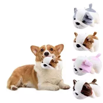 Мягкая игрушка для жевания щенка розовая/серая/коричневая игрушка в виде моляра для собак в форме собаки плюшевые игрушки для чистки зубов серый