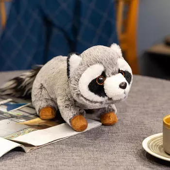 Мягкая игрушка енот, милая мультяшная фигурка, кукла для подростков серый
