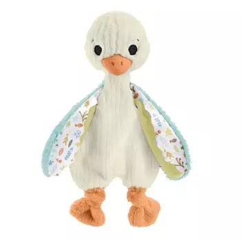 Мягкая игрушка Fisher Price Fluffy Duck для малышей/игрушек, мягкая игрушка-погремушка для детей от 3 месяцев и старше, белая HRB16