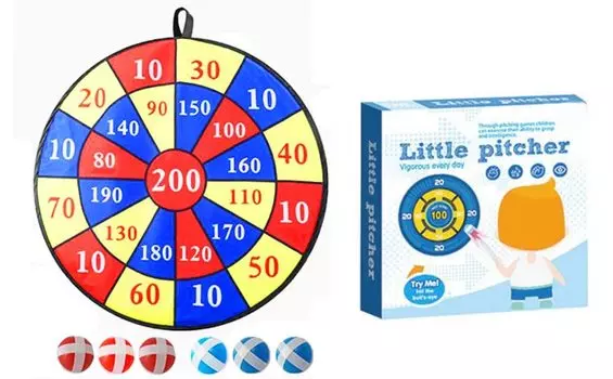 Мягкая игрушка Fumemo Dart Board Velcro Velcro Ball Dart Large Target Board для игр в помещении и на открытом воздухе, забавная складная игрушка (Доска)