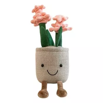 Мягкая игрушка «Гиацинт», 13,7-дюймовая мягкая игрушка-подушка для украшения горшка, мягкая плюшевая подушка «Суккулентный друг», разноцветная One Size розовый
