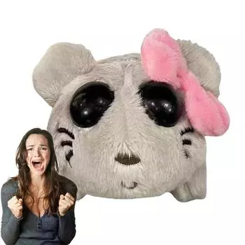 Мягкая игрушка хомяк, мягкая, грустная игрушка хомяк, милый, удобный дизайн хомяка, плюшевое животное, украшения для дома, сувениры для вечеринок серый