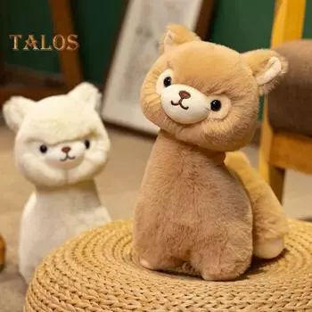 Мягкая игрушка из альпаки, мягкая игрушка из альпаки, подушка-обнимашка, реалистичная мягкая подушка из альпаки, подарок на Рождество, день рождения S белый