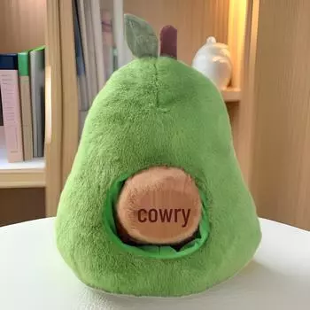 Мягкая игрушка капибара авокадо - детская подушка для сна и подарок на день рождения 35cm