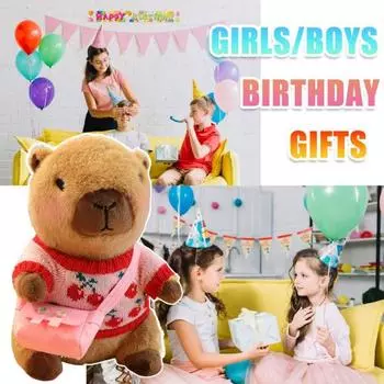 Мягкая игрушка капибара с 9 предметами одежды, аксессуары для обучения, самостоятельная одевающаяся кукла