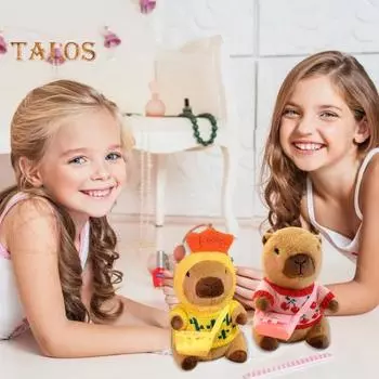 Мягкая игрушка капибара с аксессуарами для одежды 9,84 дюйма, набор для самостоятельного изготовления милых мягких игрушек для девочек и мальчиков, обнимающаяся плюшевая капибара K