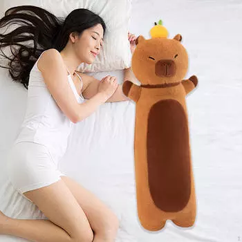 Мягкая игрушка-капибара с телом, длинная коллекционная кукла для взрослых 53cm