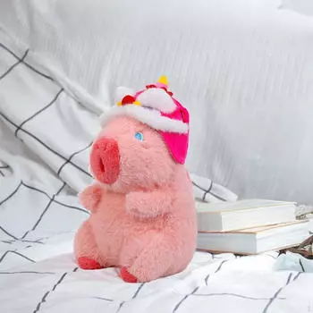 Мягкая игрушка капибара со съемной шапочкой - Милая мягкая игрушка для детей 35cm