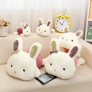 Мягкая игрушка Kawaii, мягкая кукла, милый кролик, бант, кролик, мягкая подушка, ПП, хлопок, подарок на день рождения 20cm розовый