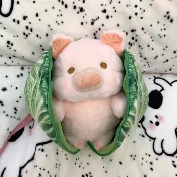 Мягкая игрушка Кавайи из мультфильма Капустная свинья Капустная свинья Горшок Морковка Мягкая игрушка Детские игрушки 18cm-pig