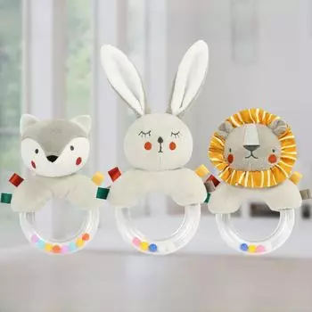 Мягкая игрушка-колокольчик с ручным заводом для детей 0-1 года Nordic lion hand bell